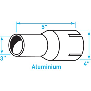 Truck Exhaust Expanded Adaptor, ​Aluminized Steel - 3" / 4" Inside Diameter